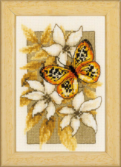 Vervaco Cross Stitch Kit - Butterfly on Flowers