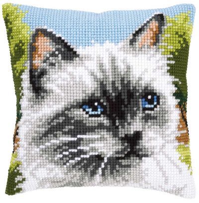 Siamese Cat Cushion Front Cross Stitch Kit Vervaco