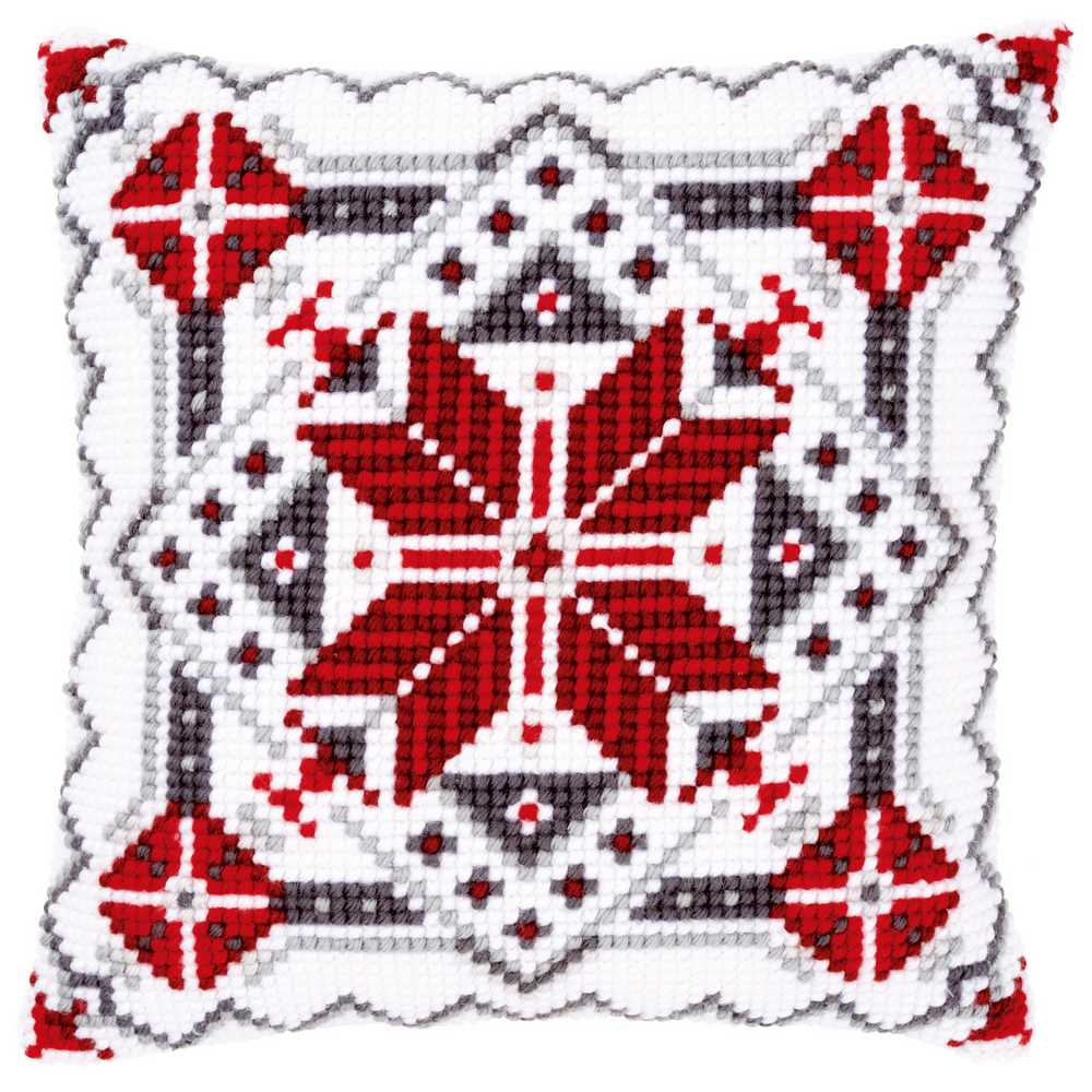 Snow Crystal II Cushion Front Cross Stitch Kit Vervaco