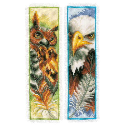 Eagle & Owl: Set of 2 Bookmarks Cross Stitch Kit - Vervaco