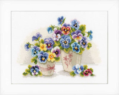 Pretty Pansies Cross Stitch Kit by Vervaco
