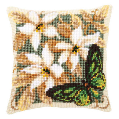 Vervaco Cross Stitch Cushion Kit - Green Butterfly