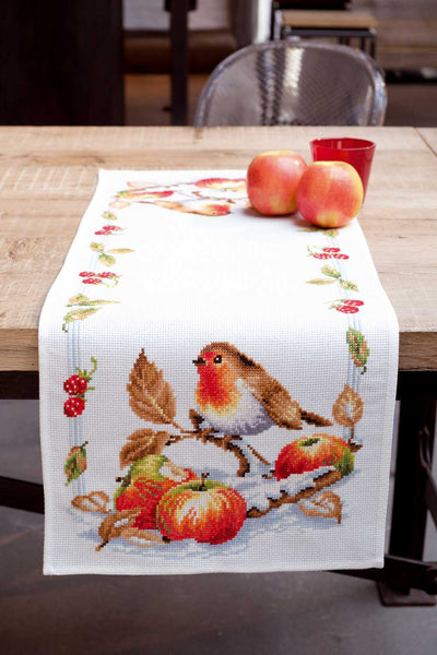 Robin Table Runner Cross Stitch Kit Vervaco