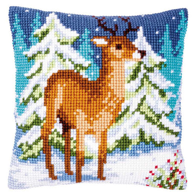 Vervaco Cross Stitch Cushion Kit - Deer in Winter