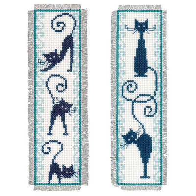 Cheerful Cats: Set of 2 Bookmark Cross Stitch Kit Vervaco