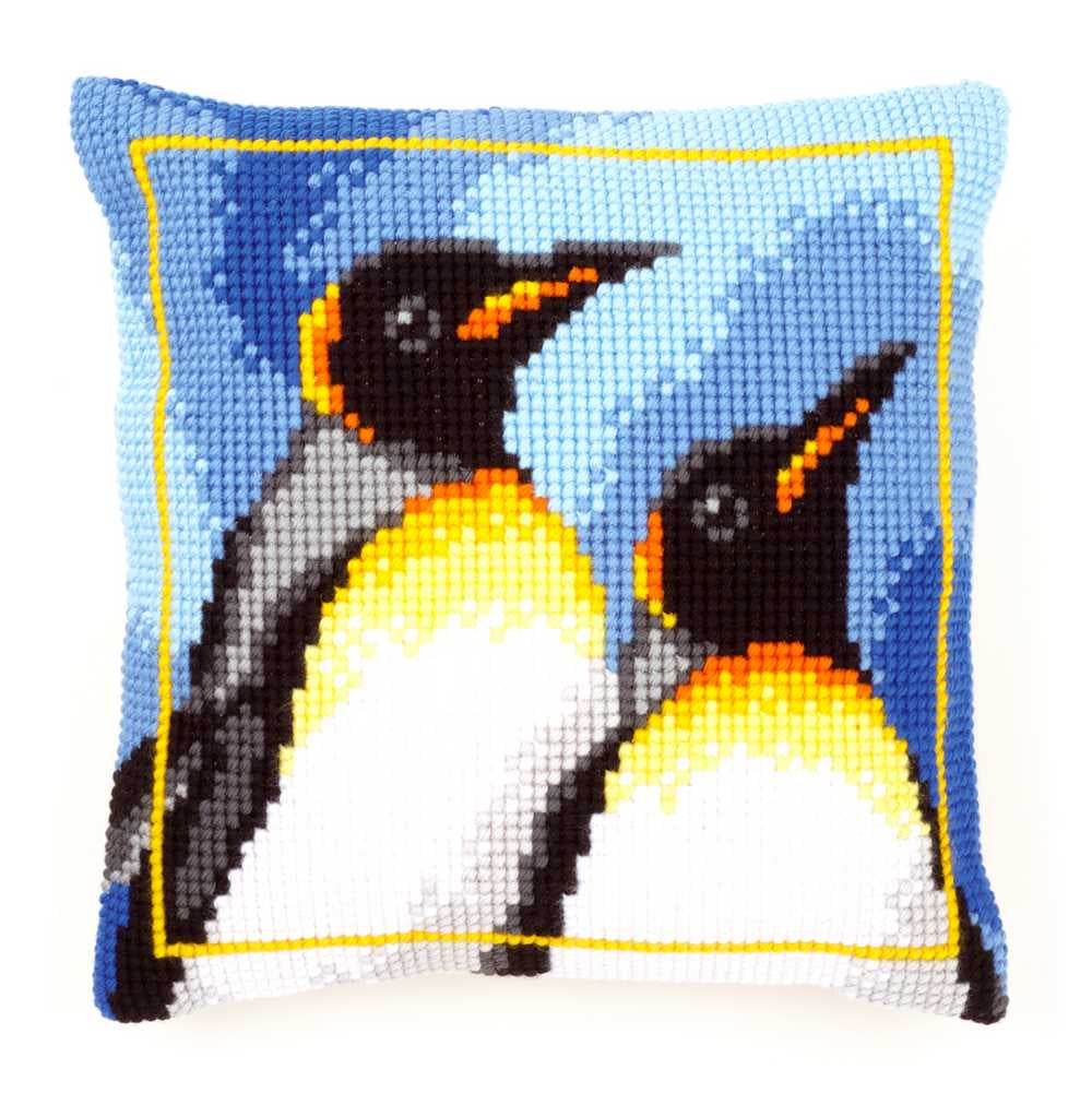 King Penguins Cushion Front Cross Stitch Kit Vervaco