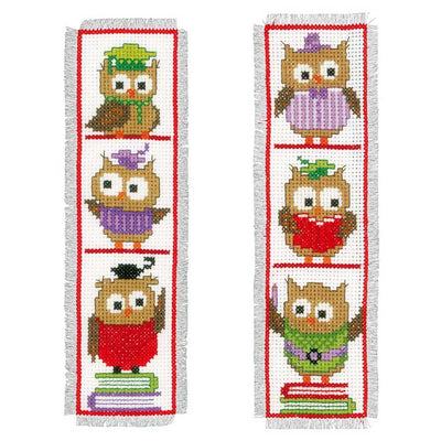Clever Owls: Set of 2 Bookmark Cross Stitch Kit Vervaco