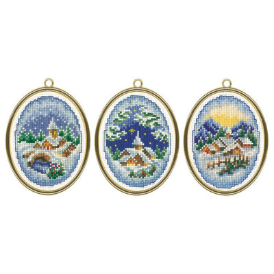 Vervaco Cross Stitch Kit - Set 3 Winter Village Miniatures