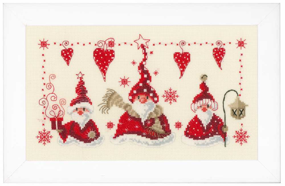 Cheerful Santas Cross Stitch Kit Vervaco