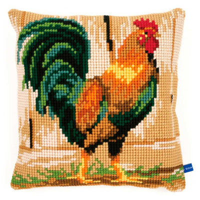 Rooster Cushion Front Cross Stitch Kit Vervaco