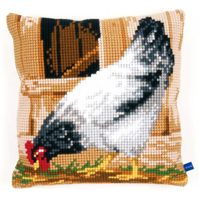 Grey Hen Cushion Front Cross Stitch Kit Vervaco