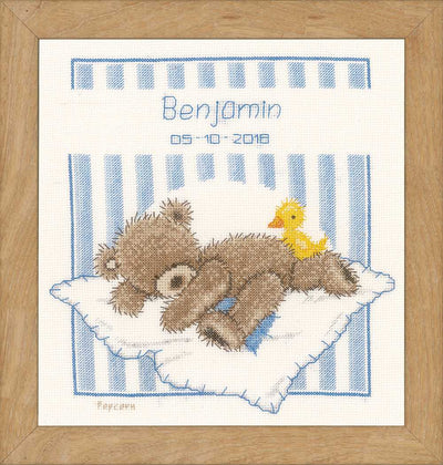 Popcorn Bear & Soufflé Duck Birth Sampler Cross Stitch Vervaco