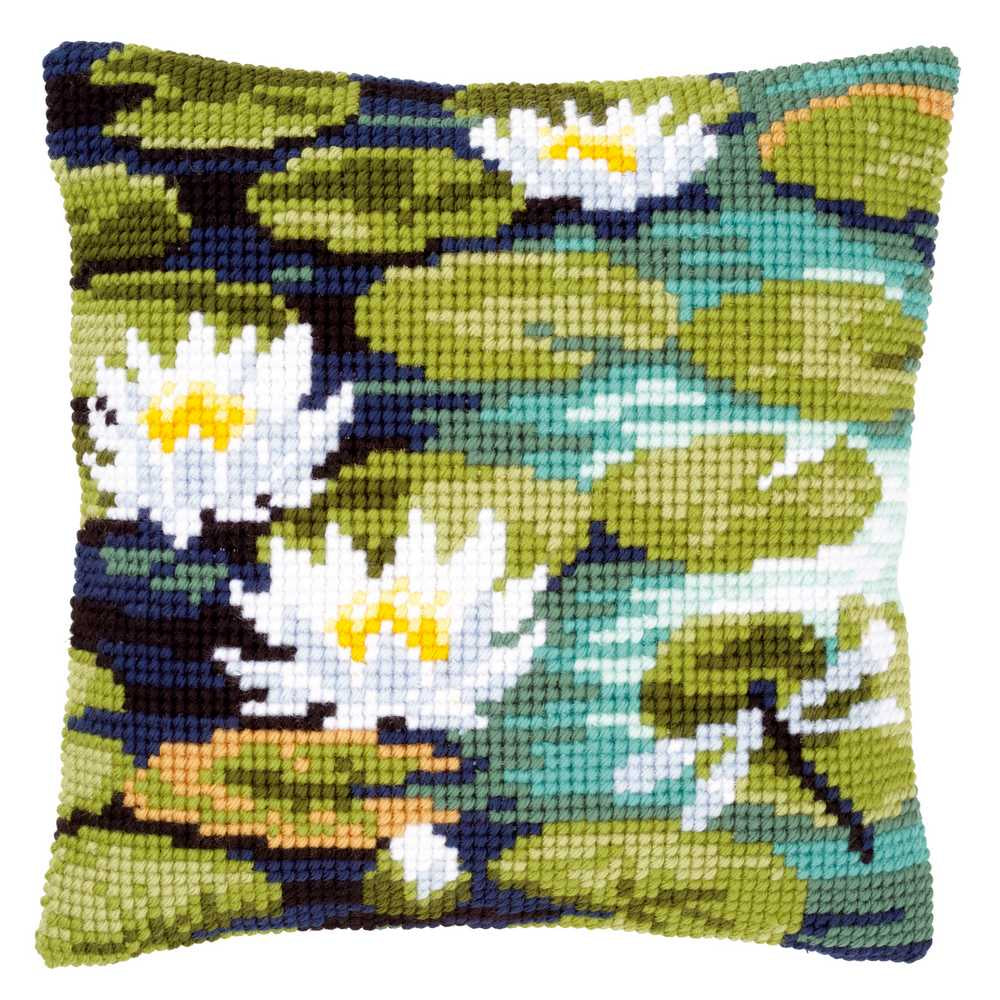 Water Lilies Cushion Front Cross Stitch Kit Vervaco