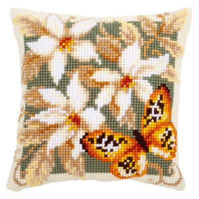 Vervaco Cross Stitch Cushion Kit - Orange Butterfly