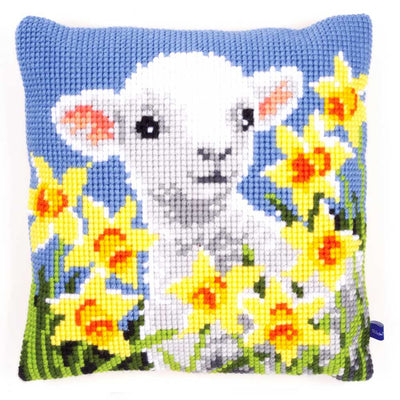 Lamb Cushion Front Cross Stitch Kit Vervaco