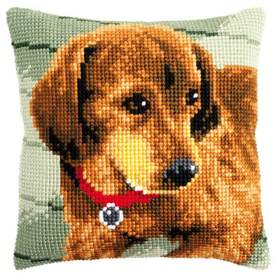 Dachshund Cushion Front Cross Stitch Kit Vervaco