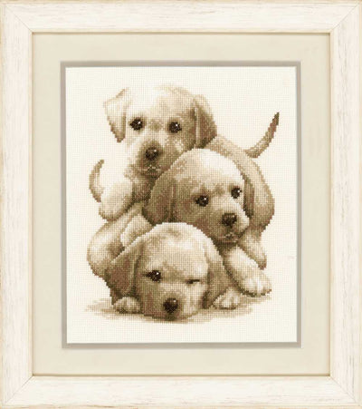 Labrador Puppies Cross Stitch Kit Vervaco