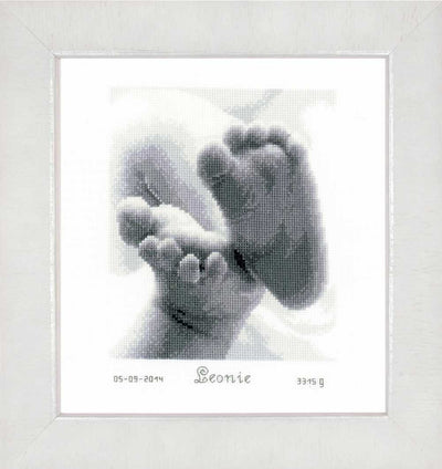 Vervaco Cross Stitch Kit - Baby Feet Birth Sampler