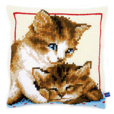 Playful Kittens Cushion Front Cross Stitch Kit Vervaco