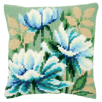 Japanese Anemones I Cushion Front Cross Stitch Kit by Vervaco