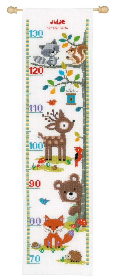 Forest Animals II Height Chart Cross Stitch Kit by Vervaco