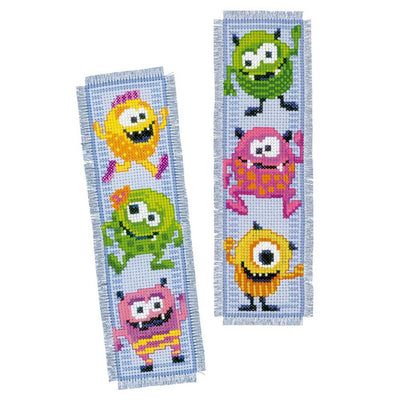 Little Monsters: Set of 2  Bookmarks Cross Stitch Kit by Vervaco