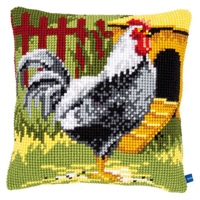 Vervaco Cross Stitch Cushion Kit - Black Rooster