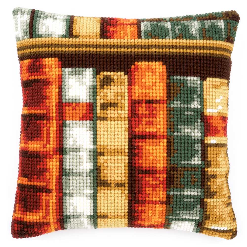 Books Cushion Front Cross Stitch Kit Vervaco