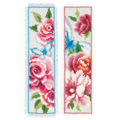 Bookmark: Flowers & Butterflies: Set of 2 Cross Stitch Kit Vervaco