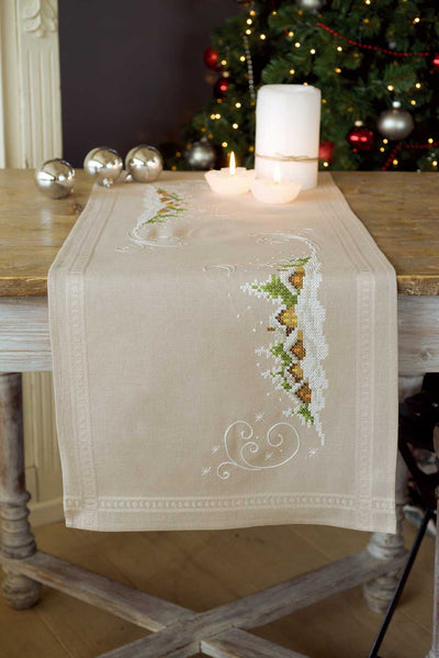 Vervaco Embroidery Table Runner Kit - Village in the Snow