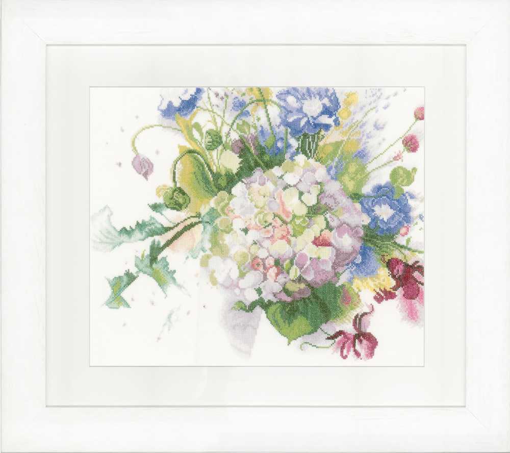 Hortensia (Linen)  Counted Cross Stitch Kit Lanarte