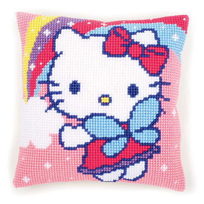 Hello Kitty and Rainbow Cushion Front Cross Stitch Kit Vervaco