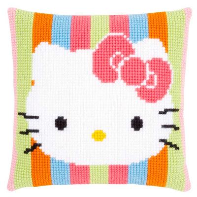 Hello Kitty Striped Cushion Front Cross Stitch Kit Vervaco