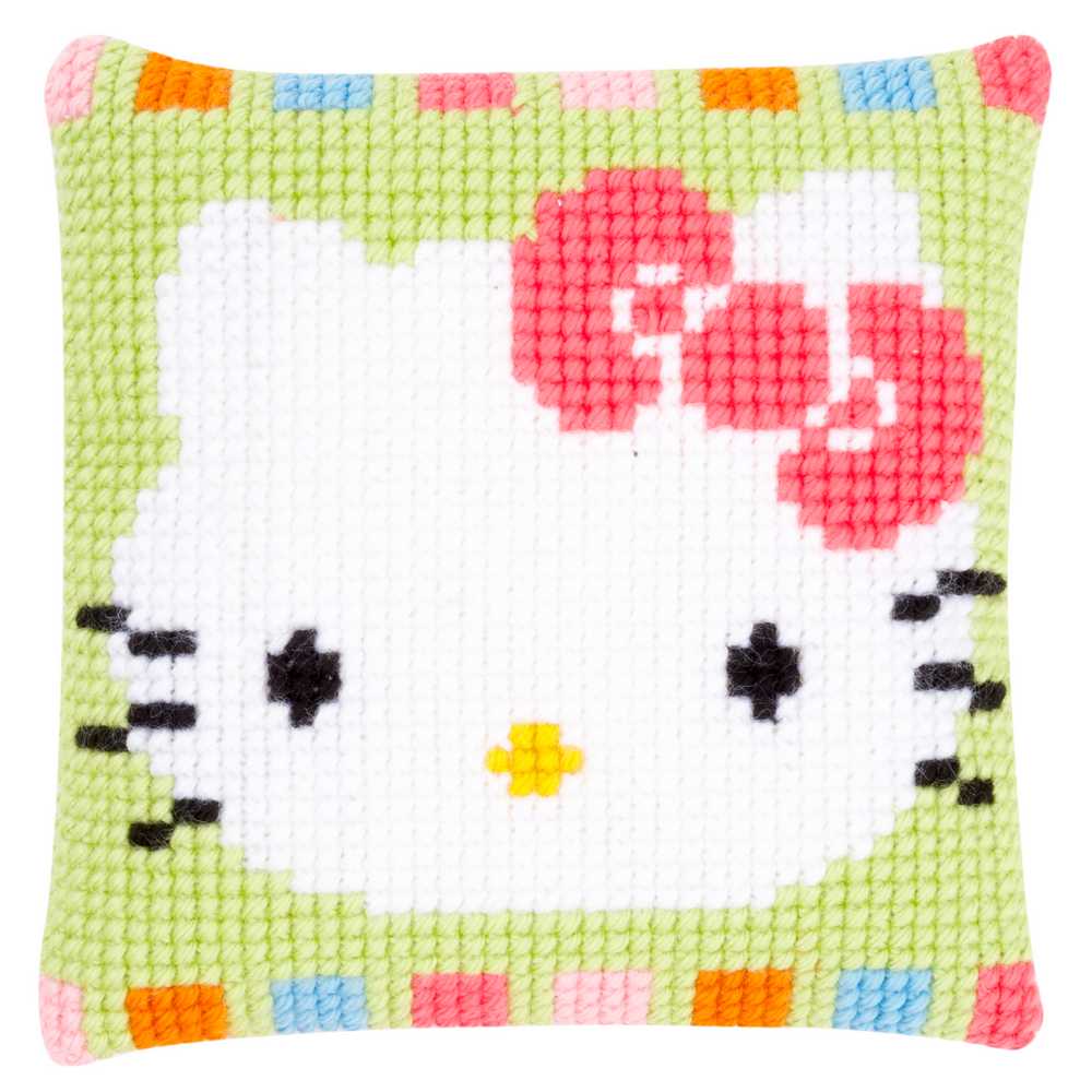 Hello Kitty in Pastel Cushion Front Cross Stitch Kit Vervaco