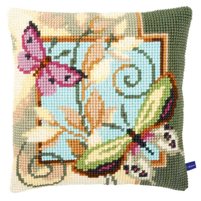 Deco Butterflies Cushion Front Cross Stitch Kit Vervaco