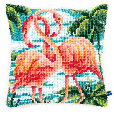 Flamingos Cushion Front Cross Stitch Kit Vervaco