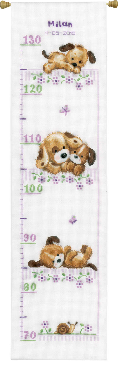 Playing Dogs Height Chart  Cross Stitch Kit Vervaco
