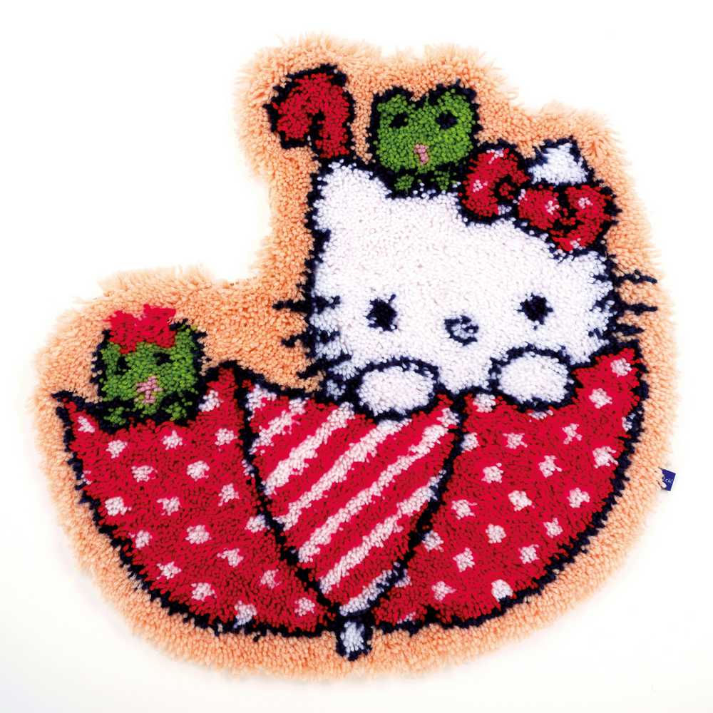 Rug: Hello Kitty: In the Umbrella Latch Hook Kit Vervaco