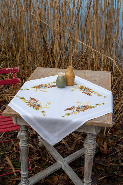 Vervaco Embroidery Tablecloth Kit - Little Bird in Nest