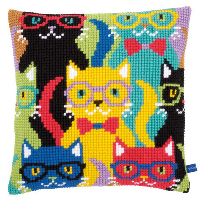 Funny Cats Cushion Front Cross Stitch Kit Vervaco