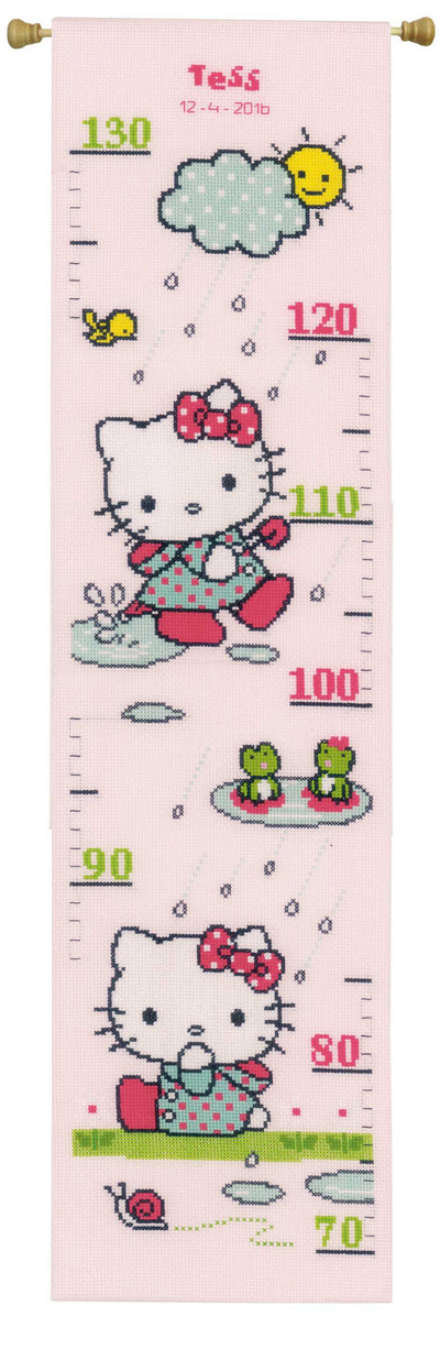 Hello Kitty: Rainy days Height Chart Cross Stitch Kit Vervaco