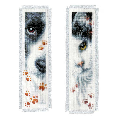 Dog & Cat: Set of 2 Bookmark Cross Stitch Kit Vervaco