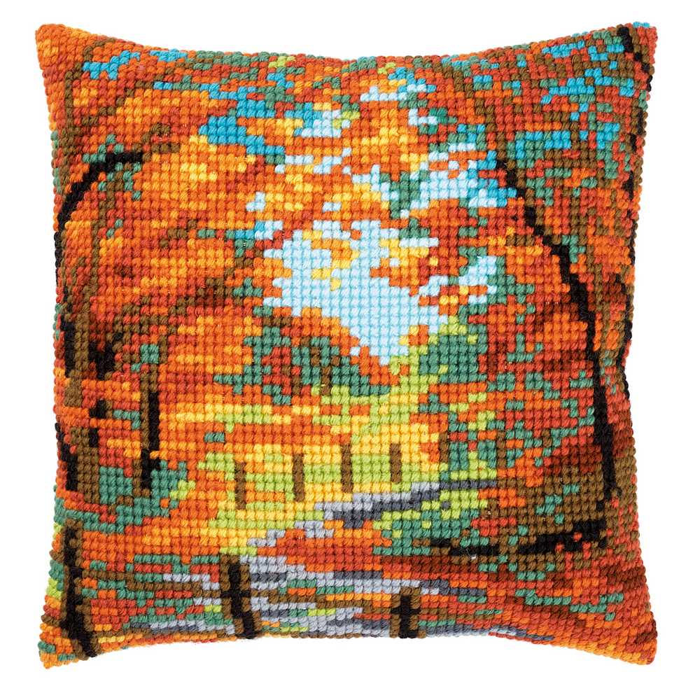 Autumn Landscape Cushion Front Cross Stitch Kit Vervaco