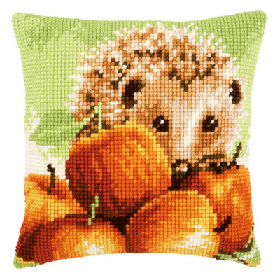 Hedgehog with Apples Cushion Front Cross Stitch Kit by Vervaco