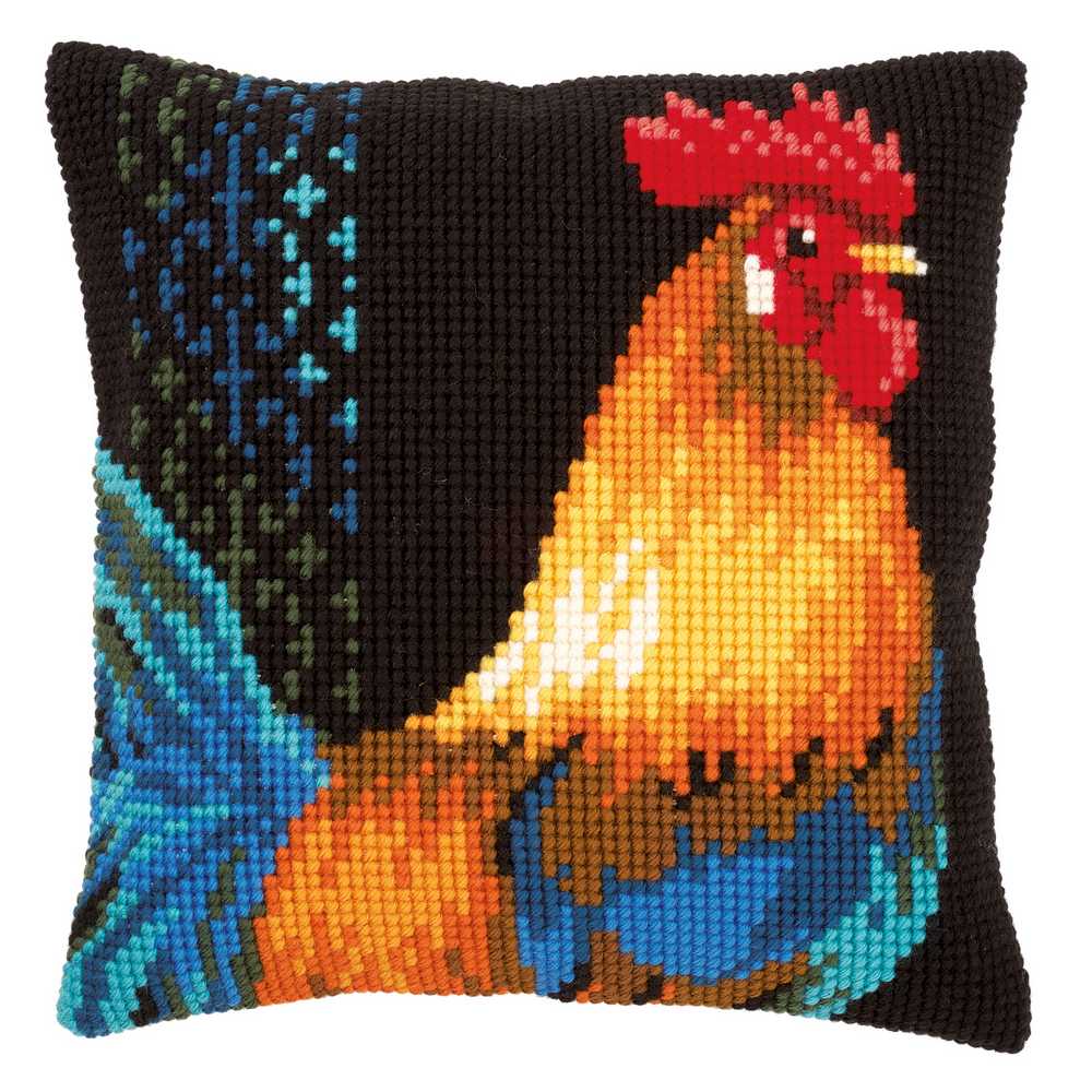 Rooster Cushion Front Cross Stitch Kit Vervaco