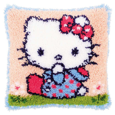 Hello Kitty on the Grass Cushion Front Cross Stitch Kit by Vervaco