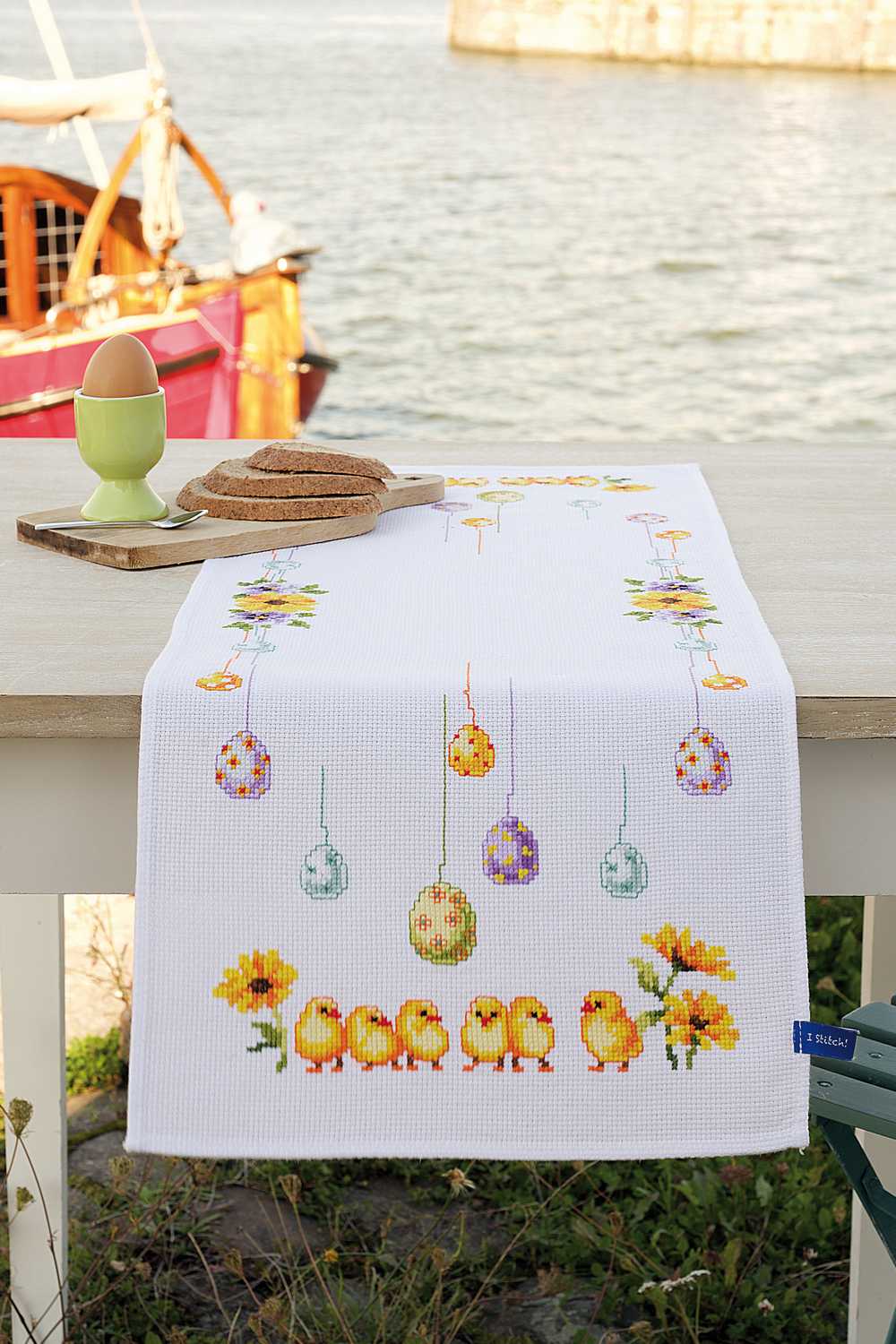 Chicks and Eggs Table Runer Cross Stitch Kit Vervaco