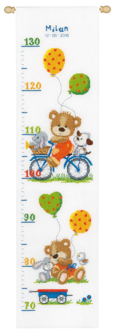 Playful Bear Height Chart Cross Stitch Kit Vervaco