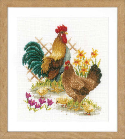 Chicken Family Cross Stitch Kit Vervaco