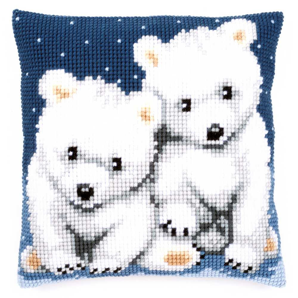 Polar Bears Cushion Front Cross Stitch Kit Vervaco